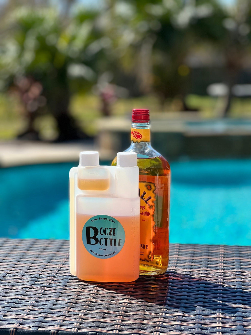 16 oz Booze Bottles - The Ultimate Liquor Storage Flask & Shot Glass all in One - Can be Personalized