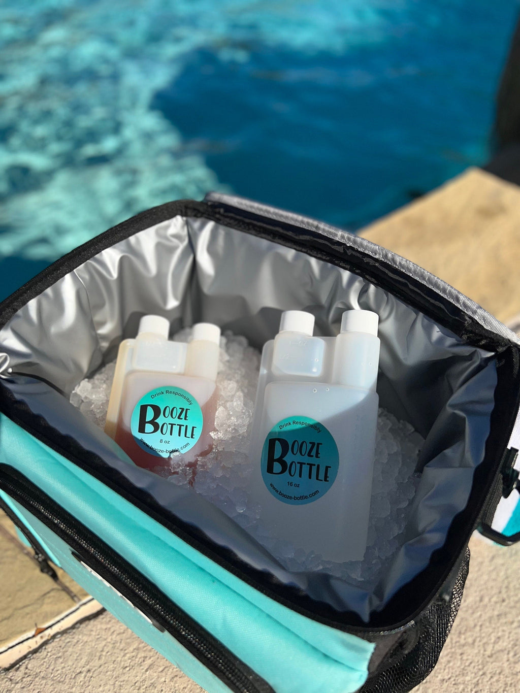 16 oz Booze Bottles - The Ultimate Liquor Storage Flask & Shot Glass all in One - Can be Personalized