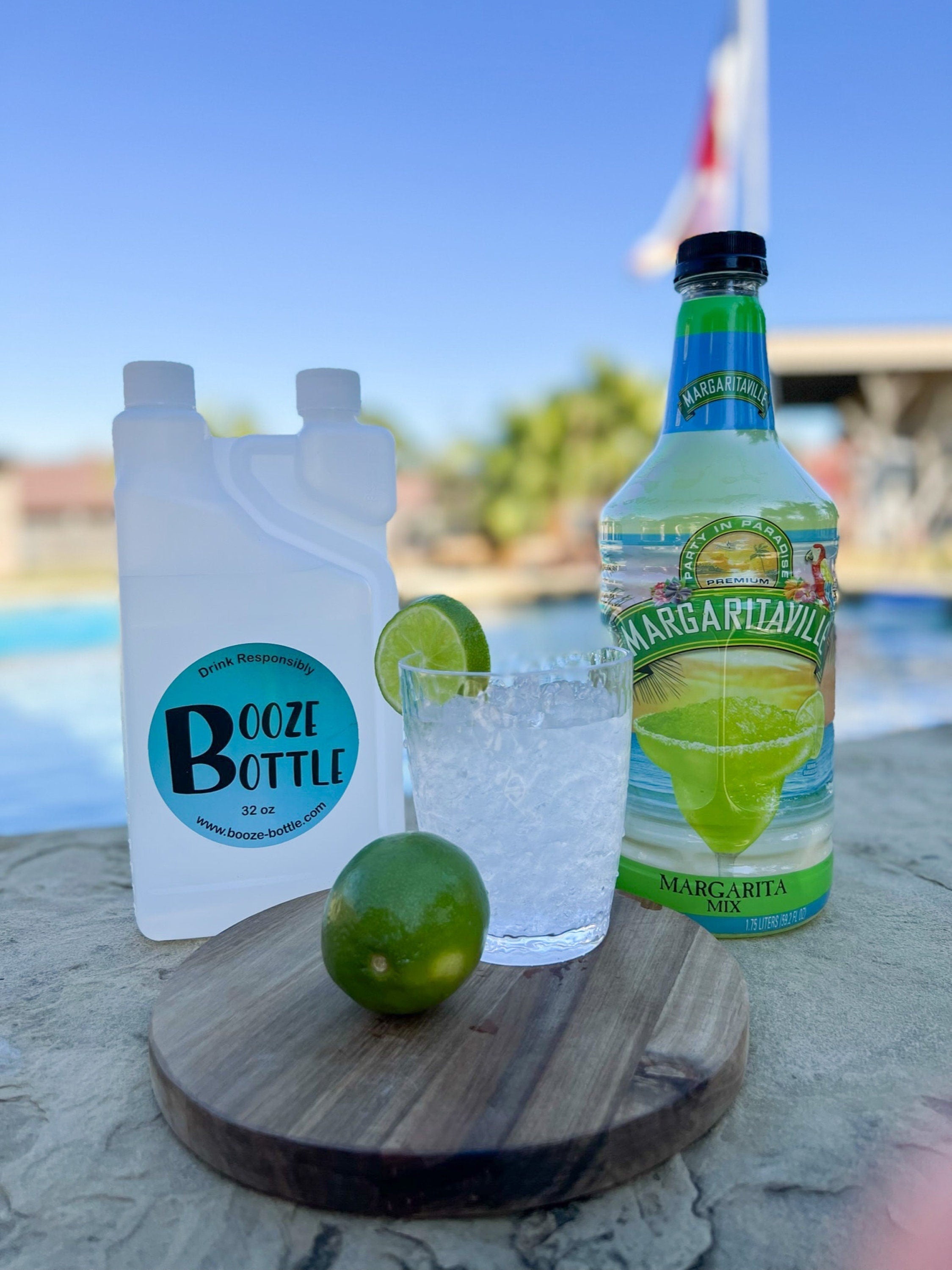 16 oz Booze Bottles - The Ultimate Liquor Storage Flask & Shot Glass all in One - Can be Personalized